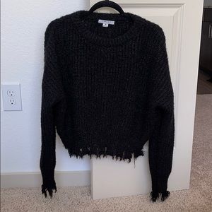 Black oversized cropped sweater